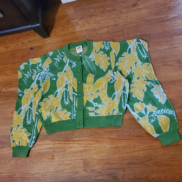 NWT Farm Rio Foliage Sketch Knit Cardigan Size XL, Ret. $195, colorful - Picture 14 of 16